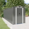 Image de Abri De Jardin Gris Clair 192x606x223 Cm Métal Galvanisé Vidaxl