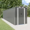 Image de Abri De Jardin Gris Clair 192x772x223 Cm Métal Galvanisé Vidaxl