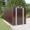 Image de Abri De Jardin Marron Foncé 192x523x223 Cm Métal Galvanisé Vidaxl