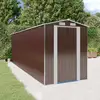 Image de Abri De Jardin Marron Foncé 192x606x223 Cm Métal Galvanisé Vidaxl