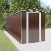 Image de Abri De Jardin Marron Foncé 192x689x223 Cm Métal Galvanisé Vidaxl