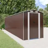 Image de Abri De Jardin Marron Foncé 192x772x223 Cm Métal Galvanisé Vidaxl