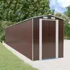 Image de Abri De Jardin Marron Foncé 192x938x223 Cm Métal Galvanisé Vidaxl