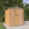 Image de Abri De Jardin Marron Clair 192x274x223 Cm Métal Galvanisé Vidaxl