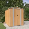 Image de vidaXL Abri de jardin Marron clair 192x274x223 cm Métal galvanisé 3147472