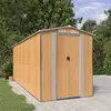 Image de Abri De Jardin Marron Clair 192x523x223 Cm Métal Galvanisé Vidaxl