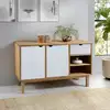Image de Buffet Otta Marron Et Blanc 114x43x73,5 Cm Bois Massif Pin Vidaxl