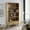 Image de Bibliothèque Otta Avec 2 Tiroirs Marron Bois Massif Pin Vidaxl