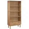 Image de Vidaxl bibliothèque otta avec 2 tiroirs marron bois massif pin