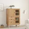 Image de Buffet Haut Otta 85x43x125 Cm Bois Massif De Pin Vidaxl
