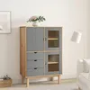 Image de vidaXL Buffet haut OTTA marron et gris 85x43x125 cm bois massif de pin 351307
