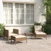Image de vidaXL Salon de jardin 5 pcs avec coussins Marron Résine tressée 319680