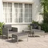 Image de vidaXL Salon de jardin 5 pcs avec coussins Gris Résine tressée 319682