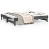 Image de Lit Coulissant Sans Matelas Gris 2x(90x190) Cm Vidaxl