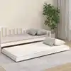 Image de Cadre De Lit Sans Matelas Blanc 100x200 Cm Bois De Pin Massif Vidaxl