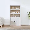 Image de 823520 vidaXL Buffet haut Blanc 80x35x154 cm Bois massif de pin