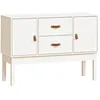Image de Buffet Blanc 110x40x78 Cm Bois Massif De Pin Vidaxl