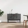 Image de Buffet Gris 110x40x78 Cm Bois Massif De Pin Vidaxl