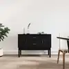 Image de Buffet Noir 110x40x78 Cm Bois Massif De Pin Vidaxl