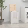 Image de Boîte À Linge Blanc 44x44x66 Cm Bois Massif De Pin Vidaxl