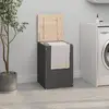 Image de Boîte À Linge Gris 44x44x66 Cm Bois Massif De Pin Vidaxl