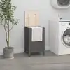 Image de Boîte À Linge Gris 44x44x76 Cm Bois Massif De Pin Vidaxl