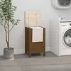 Image de Boîte À Linge Marron Miel 44x44x76 Cm Bois Massif De Pin Vidaxl