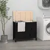 Image de Boîte À Linge Noir 88,5x44x76 Cm Bois Massif De Pin Vidaxl