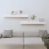 Image de 823590 vidaXL Étagères murales 2 pcs Blanc 80x12x9 cm Bois de pin massif