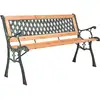 Image de Banc De Jardin 116 Cm Fonte Et Bois Massif De Sapin Vidaxl