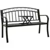 Image de Banc De Jardin Avec Table Noir 120 Cm Acier Vidaxl