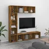 Image de Ensemble Bibliothèque/meuble Tv 3 Pcs Chêne Fumé 180x30x180 Cm Vidaxl