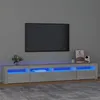 Image de Meuble Tv Avec Lumières Led Gris Béton 240x35x40 Cm Vidaxl