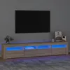 Image de Meuble Tv Avec Lumières Led Chêne Sonoma 210x35x40 Cm Vidaxl