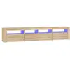 Image de Vidaxl meuble tv avec lumières led chêne sonoma 210x35x40 cm