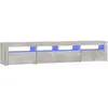Image de Vidaxl meuble tv avec lumières led gris béton 210x35x40 cm