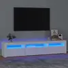 Image de Meuble Tv Avec Lumières Led Blanc 195x35x40 Cm Vidaxl