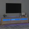Image de vidaXL Meuble TV avec Lumières LED Centre de Divertissement Rangement Meuble Média Meuble de Salon Salle de Séjour Maison 3152740