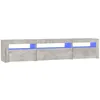 Image de Meuble Tv Avec Lumières Led Gris Béton 195x35x40 Cm Vidaxl