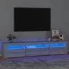Image de Meuble Tv Avec Lumières Led Sonoma Gris 195x35x40 Cm Vidaxl