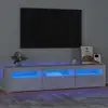 Image de Meuble Tv Avec Lumières Led Gris Béton 180x35x40 Cm Vidaxl
