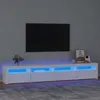 Image de Meuble Tv Avec Lumières Led Blanc 240x35x40 Cm Vidaxl