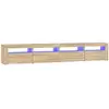 Image de Vidaxl meuble tv avec lumières led chêne sonoma 240x35x40 cm