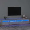 Image de Meuble Tv Avec Lumières Led Gris Béton 240x35x40 Cm Vidaxl