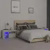 Image de Tables De Chevet 2 Pcs Et Lumières Led Gris Béton 70x36,5x40 Cm Vidaxl