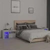 Image de vidaXL 2x Tables de Chevet et Lumières LED Tables de Nuit Armoires de Chevet Armoires de Lit Meubles de Chambre Gris Béton 3152773