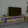 Image de Meuble Tv Avec Lumières Led Chêne Sonoma 230x36,5x40 Cm Vidaxl