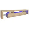 Image de Meuble Tv Avec Lumières Led Chêne Sonoma 215x36,5x40 Cm Vidaxl