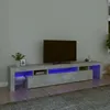 Image de Meuble Tv Avec Lumières Led Gris Béton 215x36,5x40 Cm Vidaxl
