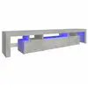Image de Vidaxl meuble tv avec lumières led gris béton 215x36,5x40 cm